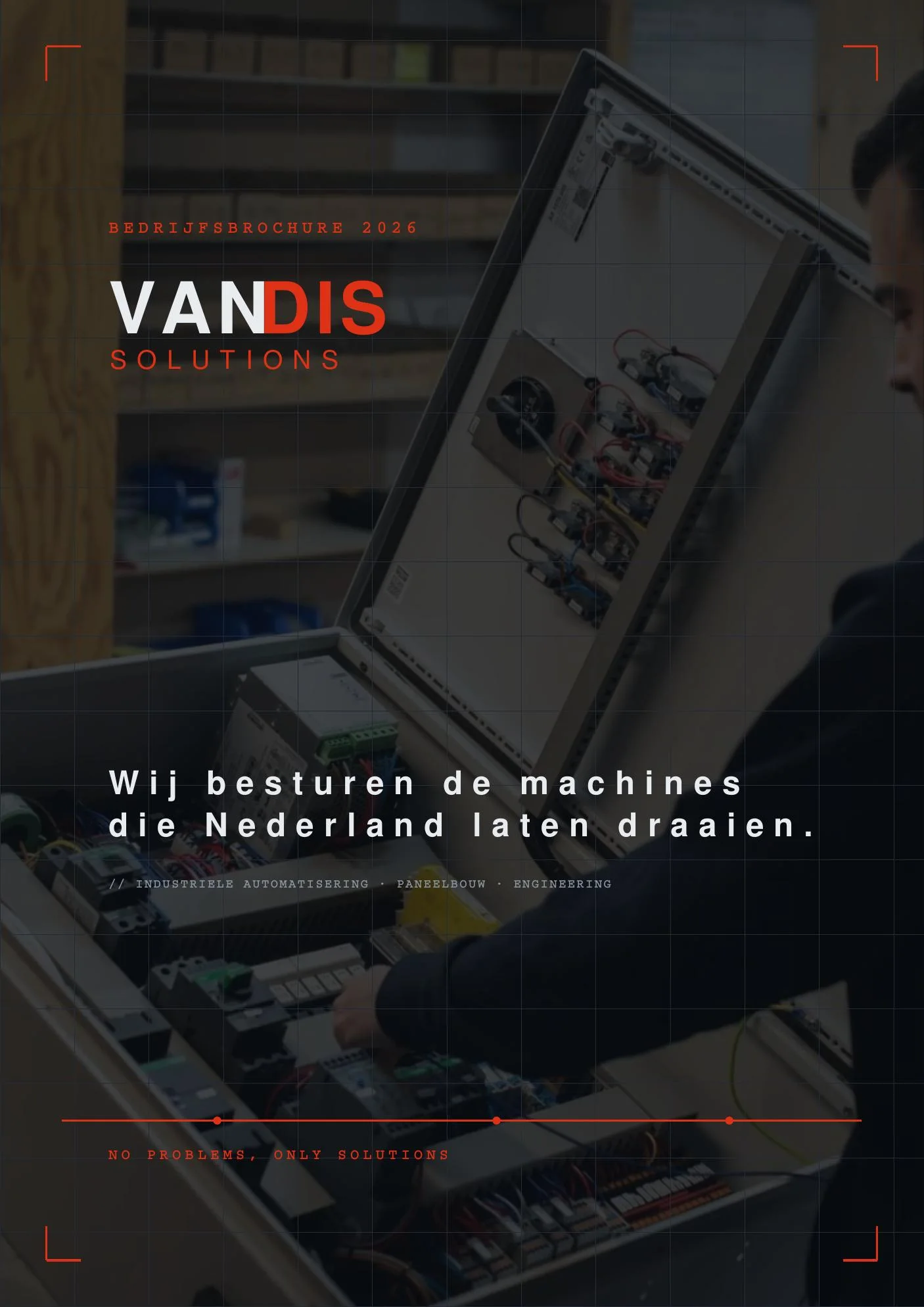 Brochurepagina 1: cover — Uw partner in industriële automatisering en paneelbouw